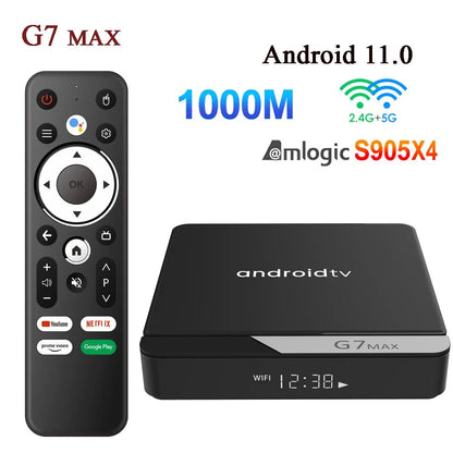 G7 Max Smart TV Box Android 11 S905X4 4GB 64GB 1000M AV1 4K HD 2.4Ghz/5Ghz Dual Wifi USB3.0 Set Top Box Media Player 4GB 32GB Allinoneshop-24