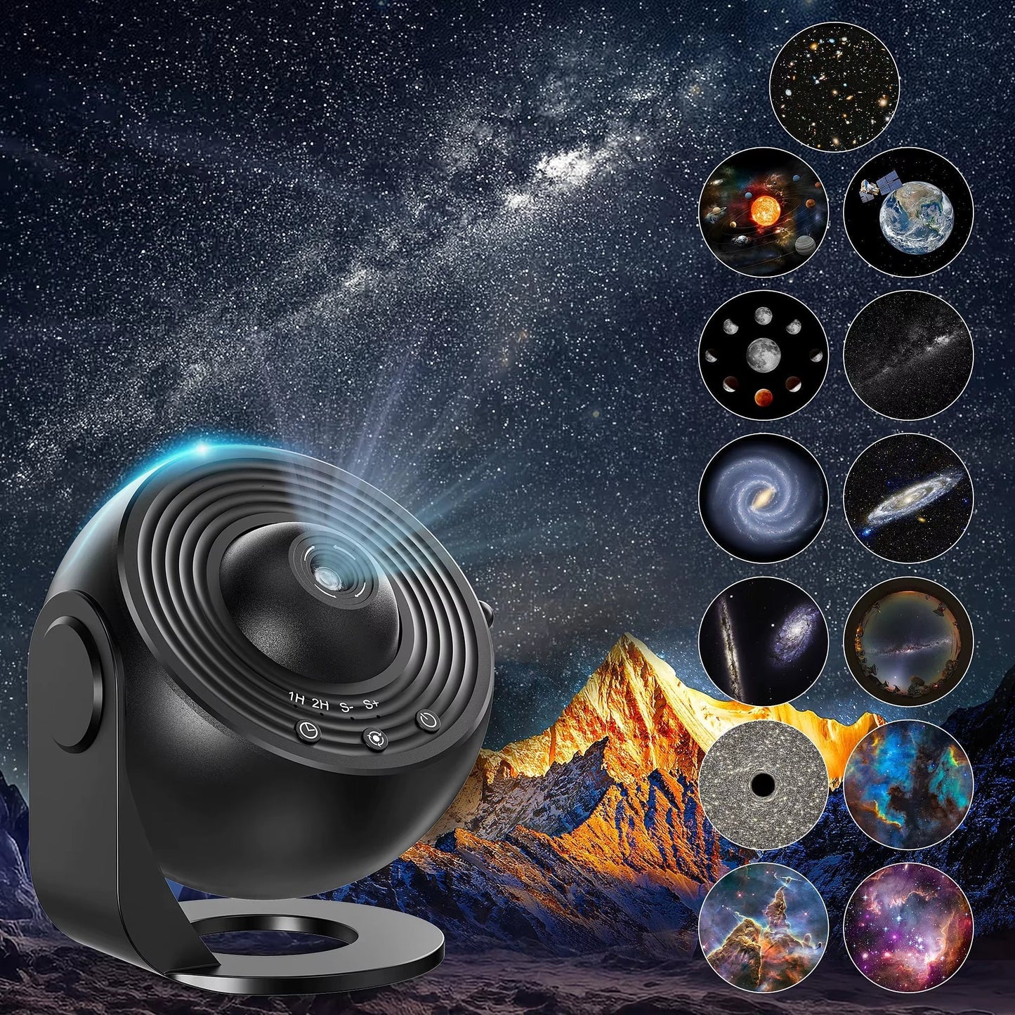 Galaxy Projector Night Light 360° Rotating Starry Sky LED Lamp for Kids Bedroom Home Decor & Gifts Allinoneshop-24