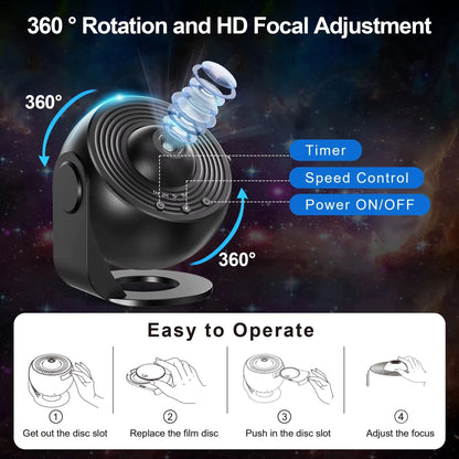 Galaxy Projector Night Light 360° Rotating Starry Sky LED Lamp for Kids Bedroom Home Decor & Gifts Allinoneshop-24