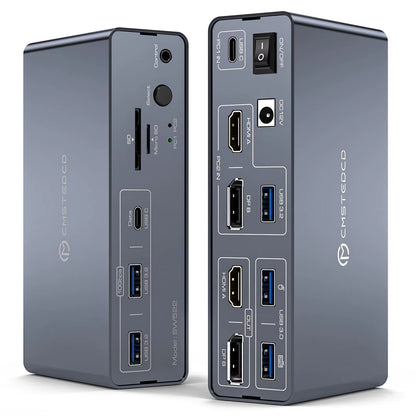 HDMI Displayport USB C Docking Station Dual Monitor for Laptop & Desktop (13-In-1) MST DP1.4 4K@120Hz+Hdmi2.0 4K@60Hz,10Gbp Data Allinoneshop-24