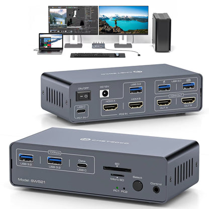 HDMI Displayport USB C Docking Station Dual Monitor for Laptop & Desktop (13-In-1) MST DP1.4 4K@120Hz+Hdmi2.0 4K@60Hz,10Gbp Data Allinoneshop-24
