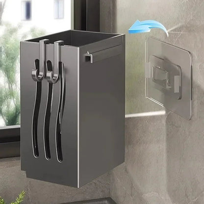 Household Kitchen Utensil Rack Multifunctional Draining Chopstick Holder Wallmounted Freestanding Cutlery Storage Plastic Holder Allinoneshop-24