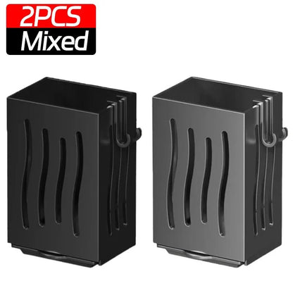 Household Kitchen Utensil Rack Multifunctional Draining Chopstick Holder Wallmounted Freestanding Cutlery Storage Plastic Holder Allinoneshop-24