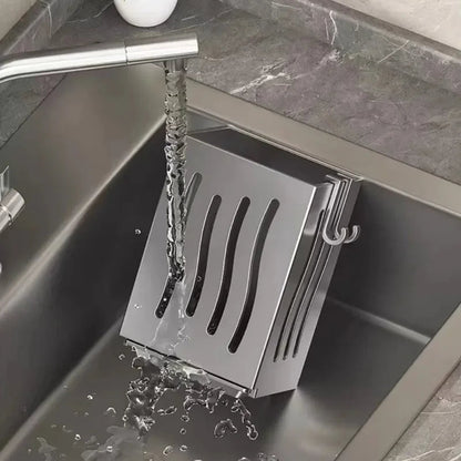 Household Kitchen Utensil Rack Multifunctional Draining Chopstick Holder Wallmounted Freestanding Cutlery Storage Plastic Holder Allinoneshop-24