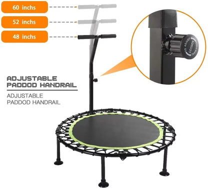Indoor Elastic round Trampoline with Handle Fitness Gym Equipment Mini Trampoline Fitness Jumping Allinoneshop-24