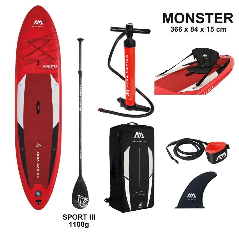 Inflatable SUP Stand up Paddle Board,Model MONSTER Bt-23Mop,Water Sport Board, Boat, Yacht, Surf, 366X84X15Cm Allinoneshop-24