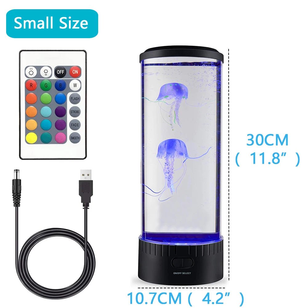 Jellyfish Lamp Color Changing Remote Control Aquarium Tank LED Night Light Birthday Gift USB Charging Relaxing Mood Allinoneshop-24