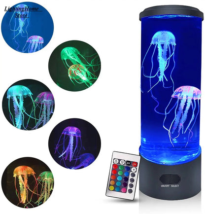 Jellyfish Lamp Color Changing Remote Control Aquarium Tank LED Night Light Birthday Gift USB Charging Relaxing Mood Allinoneshop-24