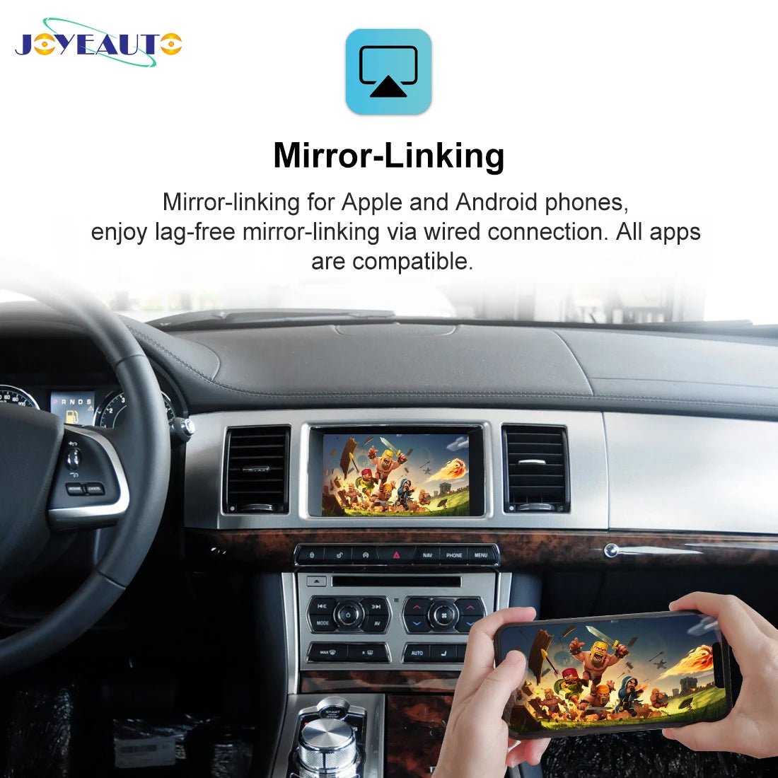 Joyeauto for Jaguar XF XE F-Pace 2012-2018 Wireless Apple Carplay Android Auto Car Play Aftermarket Retrofit Kit Box Mirror-Link Allinoneshop-24