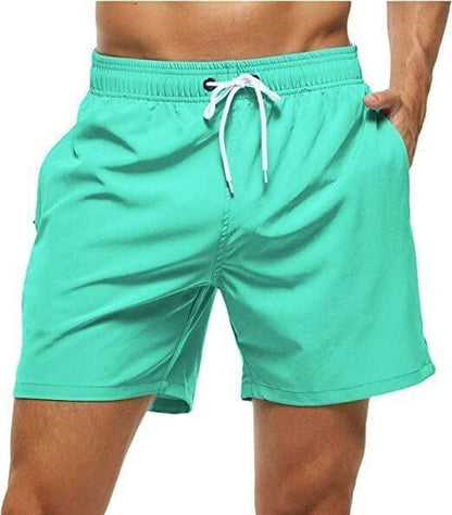 Jurunfeng Men'S Solid Swim Trunks Quick Dry Beach Shorts，Regular Fit Casual Fashion Comfy Shorts for Summer，With Zipper Pockets and Mesh Lining Activewear Allinoneshop-24