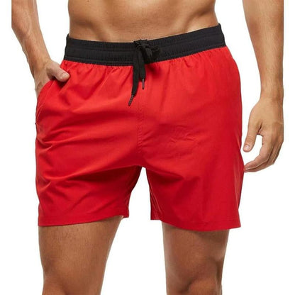 Jurunfeng Men'S Solid Swim Trunks Quick Dry Beach Shorts，Regular Fit Casual Fashion Comfy Shorts for Summer，With Zipper Pockets and Mesh Lining Activewear Allinoneshop-24