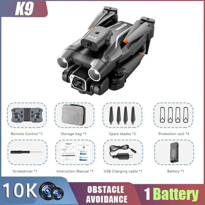 K9 Mini Drones Camera 10K Foldable FPV RC Drone Quadcopter for Adults and Beginners with 360° Active Obstacle Avoidance Toys Allinoneshop-24