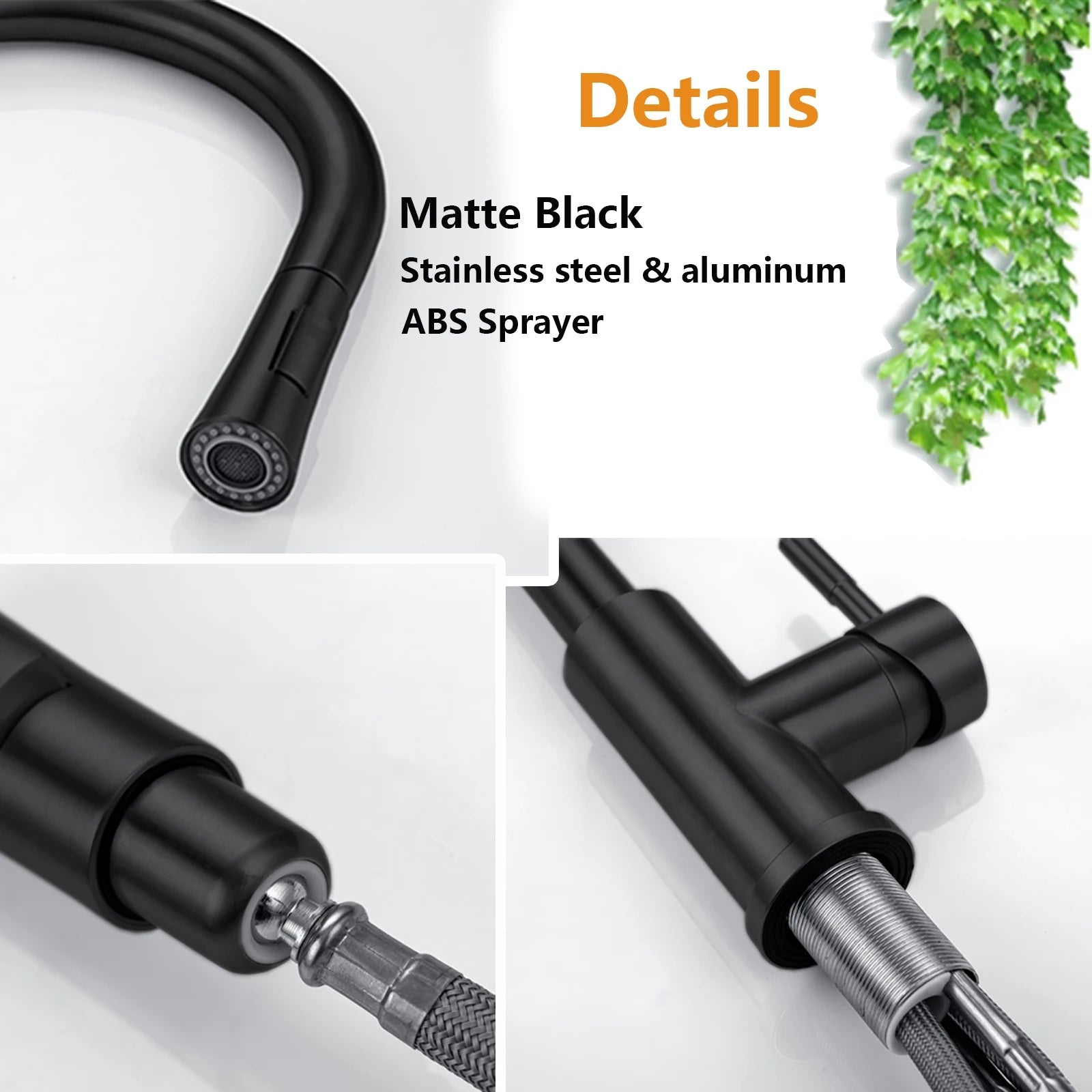 Kitchen Faucet Pull Out Brushed Nickle Sensor Stainless Steel Black Smart Induction Mixed Tap Touch Control Sink Tap Allinoneshop-24