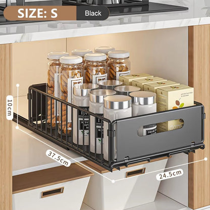 Kitchen Storage Rack Pull Out Cabinet Organizer Slide Drawer Storage Tray Seasoning Bottle Spice Storage Rack Kitchen Organizer Allinoneshop-24