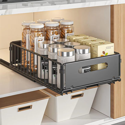 Kitchen Storage Rack Pull Out Cabinet Organizer Slide Drawer Storage Tray Seasoning Bottle Spice Storage Rack Kitchen Organizer Allinoneshop-24