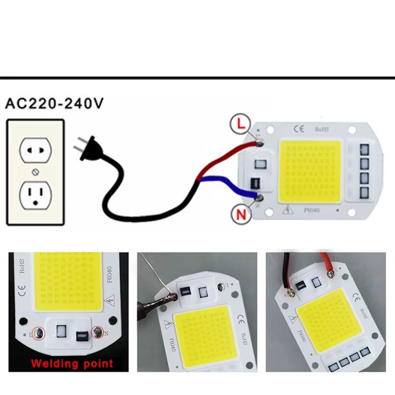 LED Chip COB Lamp 10W 20W 30W 50W AC 220V 240V IP65 Smart IC No Need Driver DIY Flood Light Led Bulb Spotlight Outdoor Lamp Bead Allinoneshop-24