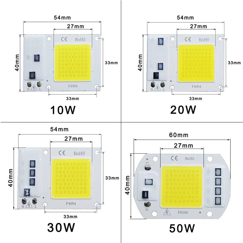 LED Chip COB Lamp 10W 20W 30W 50W AC 220V 240V IP65 Smart IC No Need Driver DIY Flood Light Led Bulb Spotlight Outdoor Lamp Bead Allinoneshop-24