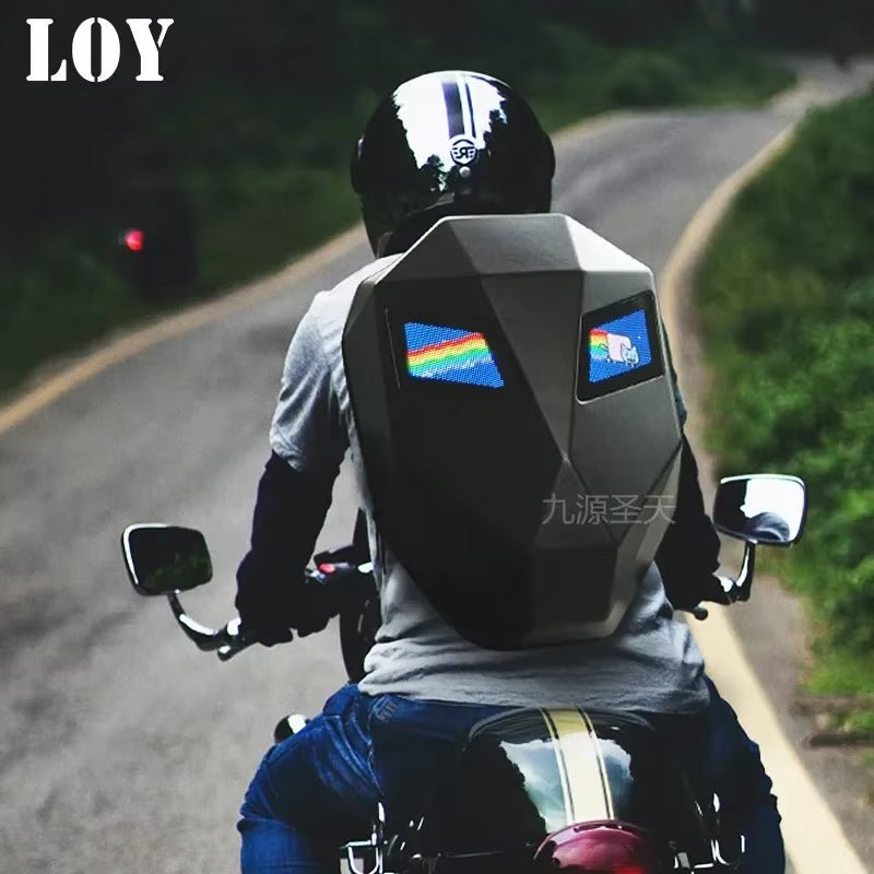 LED Locomotive Backpack Display Scree Business Travel Laptop Backpack Men Outdoor Expanded Motorcycle Cycling Backpack for Woman Allinoneshop-24