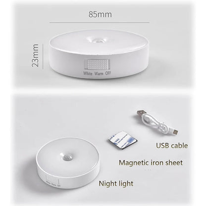 LED Night Light Motion Sensor Light USB Rechargeable Kitchen Bedroom Magnetic Base Wall Light Stairs Lighting Night Lamp Allinoneshop-24
