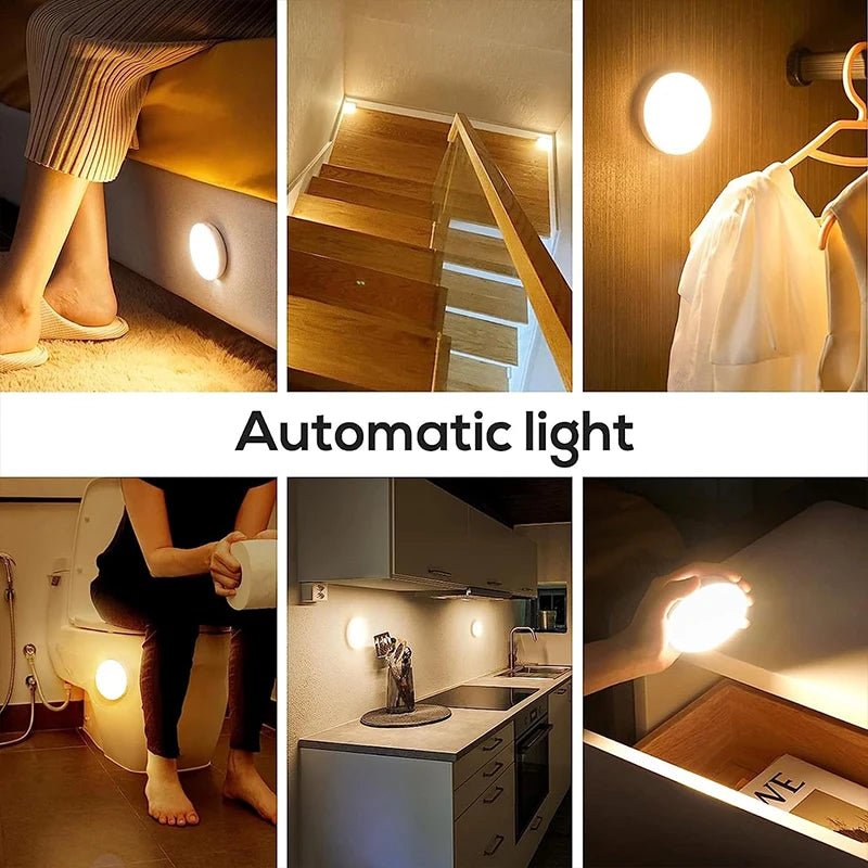 LED Night Light Motion Sensor Light USB Rechargeable Kitchen Bedroom Magnetic Base Wall Light Stairs Lighting Night Lamp Allinoneshop-24
