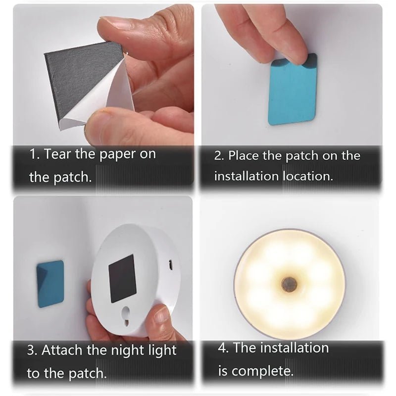 LED Night Light Motion Sensor Light USB Rechargeable Kitchen Bedroom Magnetic Base Wall Light Stairs Lighting Night Lamp Allinoneshop-24