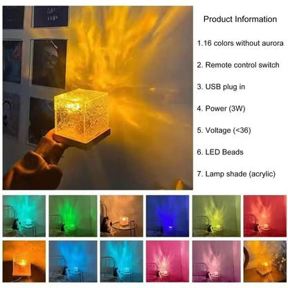 Light Projector Rotating Ocean Wave Projector 16 Colors Changing Remote Control Plug-Play LED Projector Water Wave Lamp Allinoneshop-24