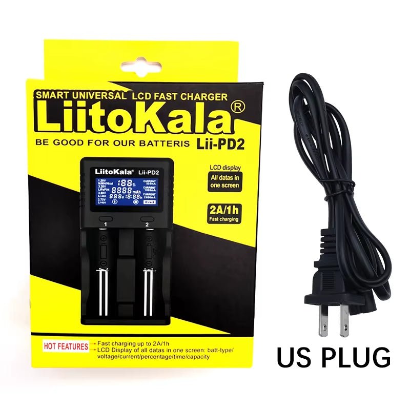 Lii-Pd2 LII-PD4 Battery Charger for 18650 26650 21700 18350 AA AAA 3.7V/3.2V/1.2V Lithium Nimh Batteries Allinoneshop-24
