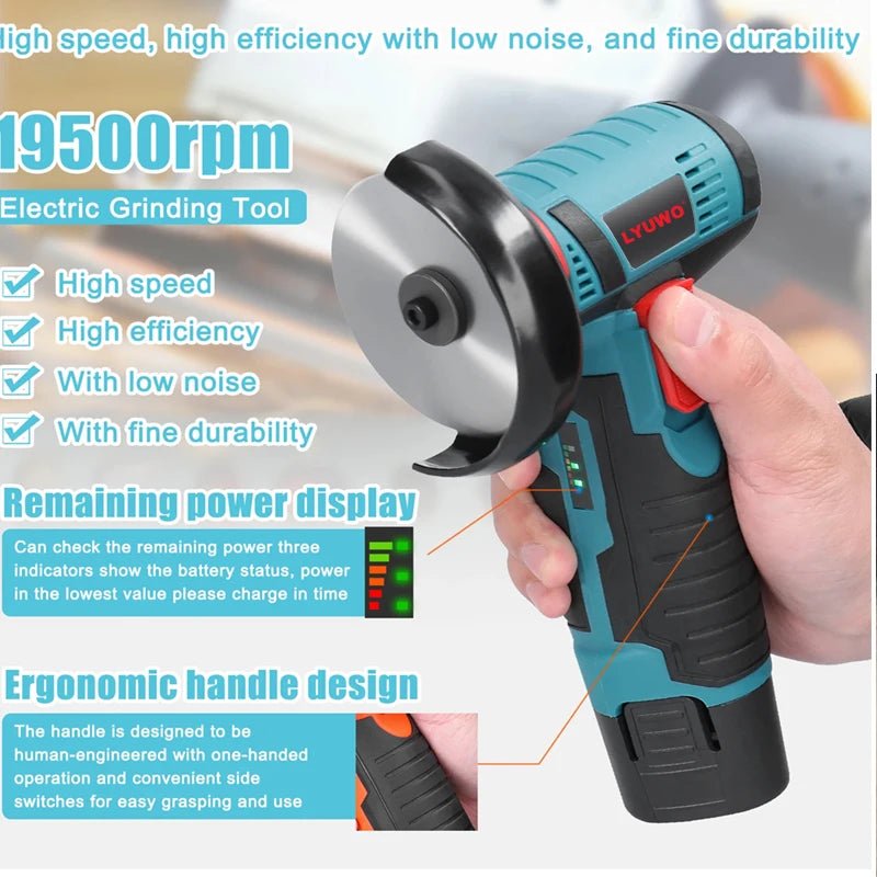 LYUWO Micro Angle Grinder, Filling Grinder for Diamond Cutting, Wireless Power Tool, 12V Allinoneshop-24