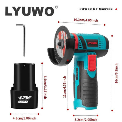 LYUWO Micro Angle Grinder, Filling Grinder for Diamond Cutting, Wireless Power Tool, 12V Allinoneshop-24