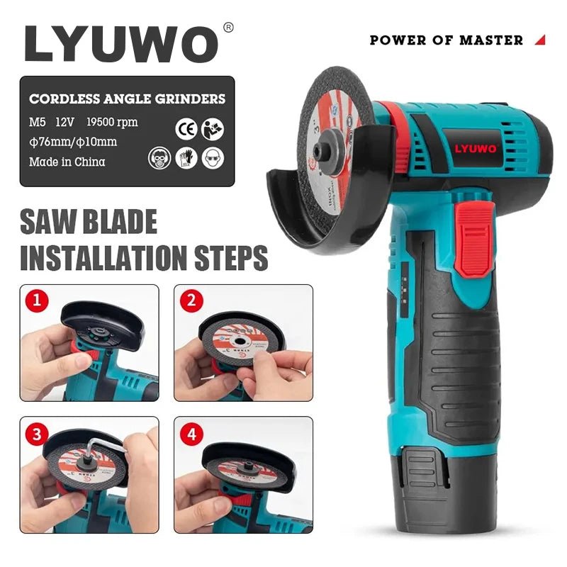LYUWO Micro Angle Grinder, Filling Grinder for Diamond Cutting, Wireless Power Tool, 12V Allinoneshop-24