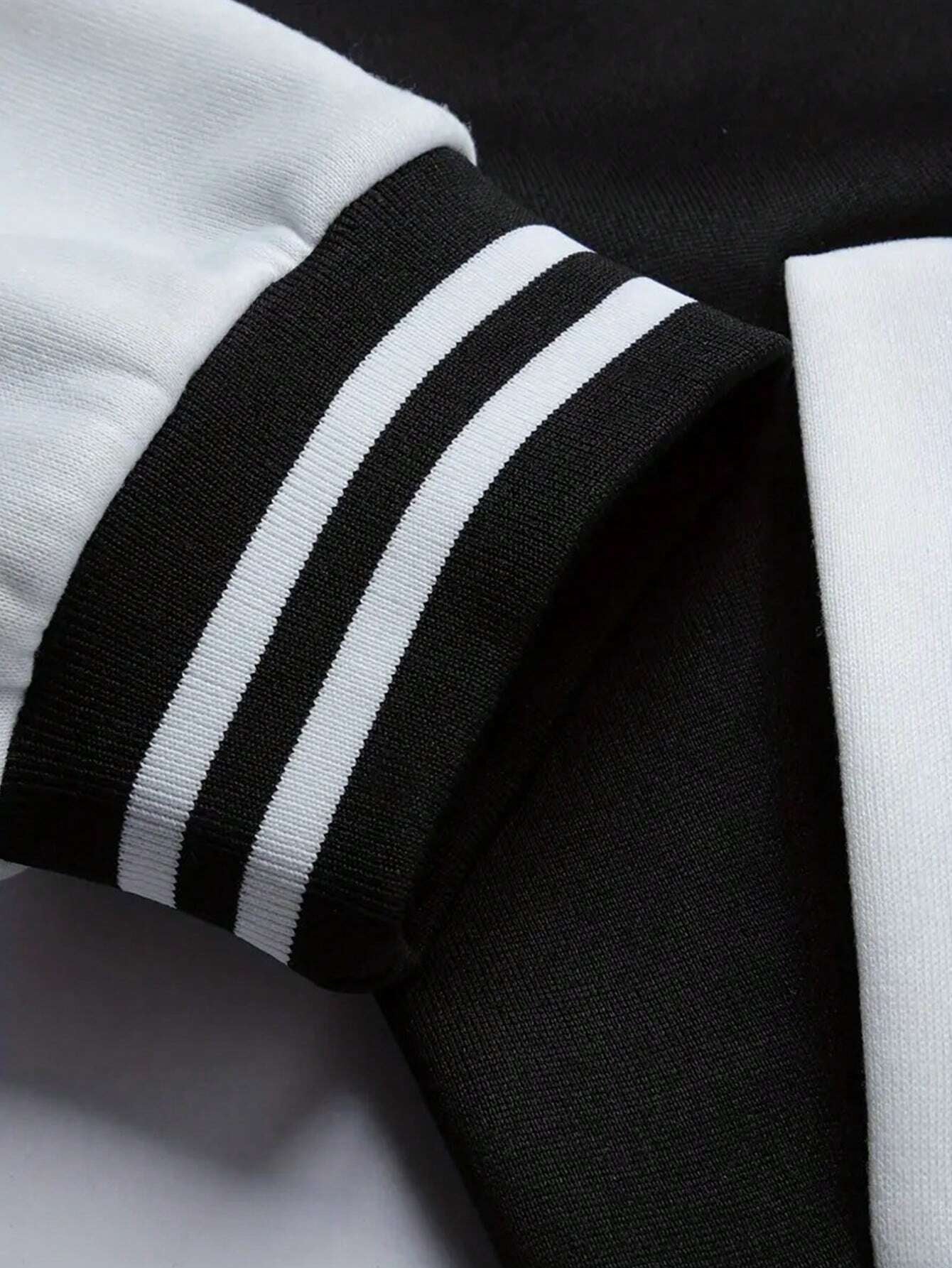 Manfinity Dauomo Men'S Letter Printed Striped Baseball Jacket Allinoneshop-24