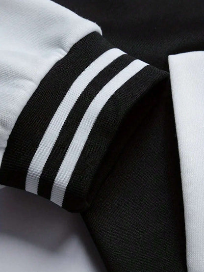 Manfinity Dauomo Men'S Letter Printed Striped Baseball Jacket Allinoneshop-24