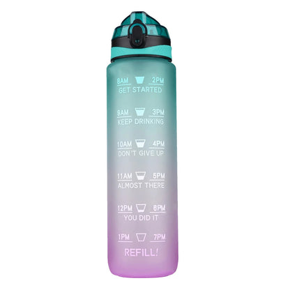Motivational Tritan Water Bottle with Time Marker Leakproof Bottle for Fitness Sports Motivational Water Bottle with Time Marker Allinoneshop-24