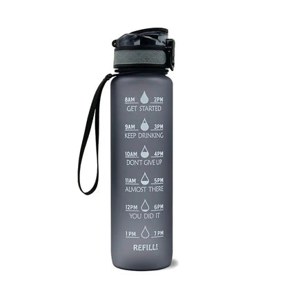 Motivational Tritan Water Bottle with Time Marker Leakproof Bottle for Fitness Sports Motivational Water Bottle with Time Marker Allinoneshop-24
