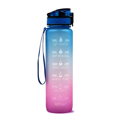Motivational Tritan Water Bottle with Time Marker Leakproof Bottle for Fitness Sports Motivational Water Bottle with Time Marker Allinoneshop-24