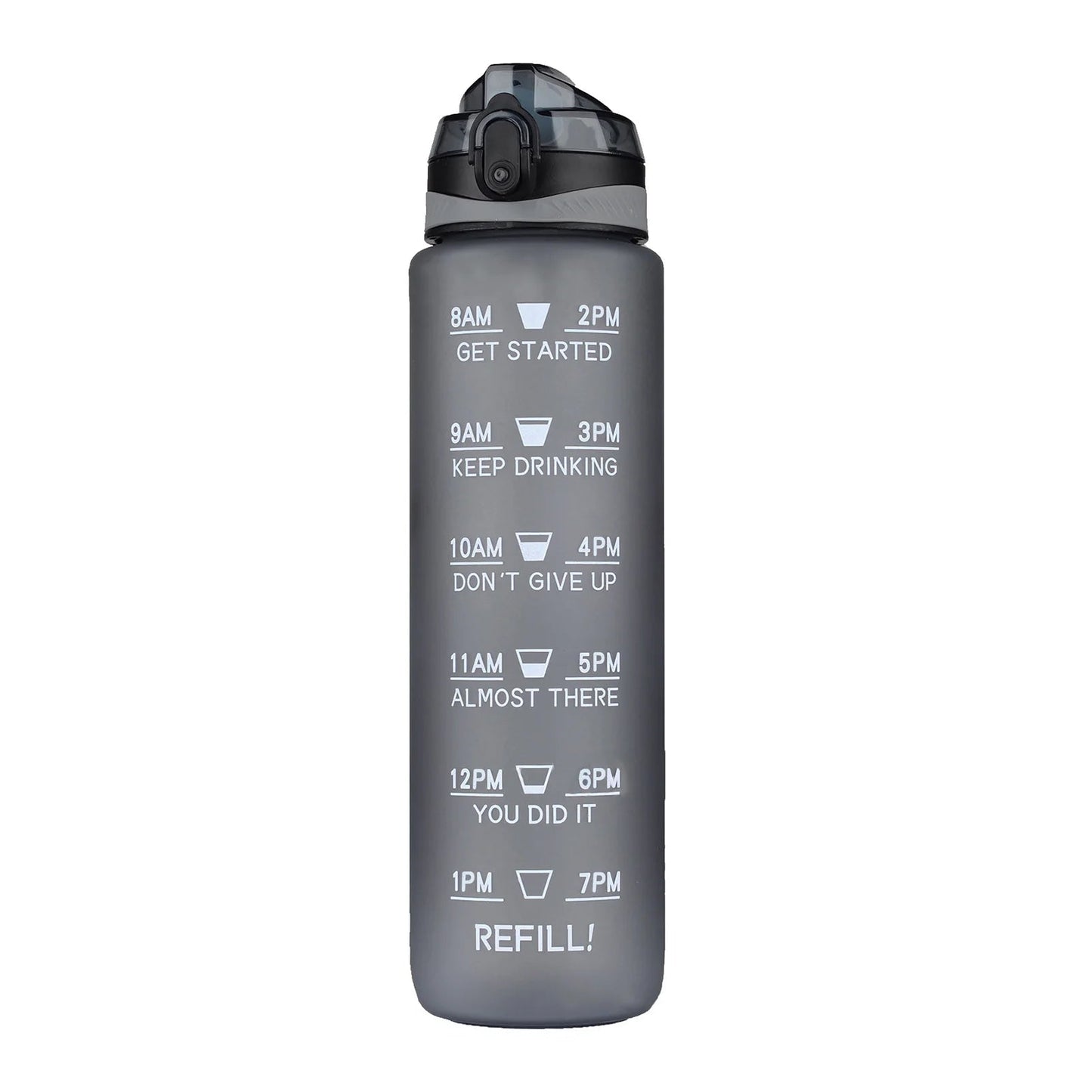 Motivational Tritan Water Bottle with Time Marker Leakproof Bottle for Fitness Sports Motivational Water Bottle with Time Marker Allinoneshop-24
