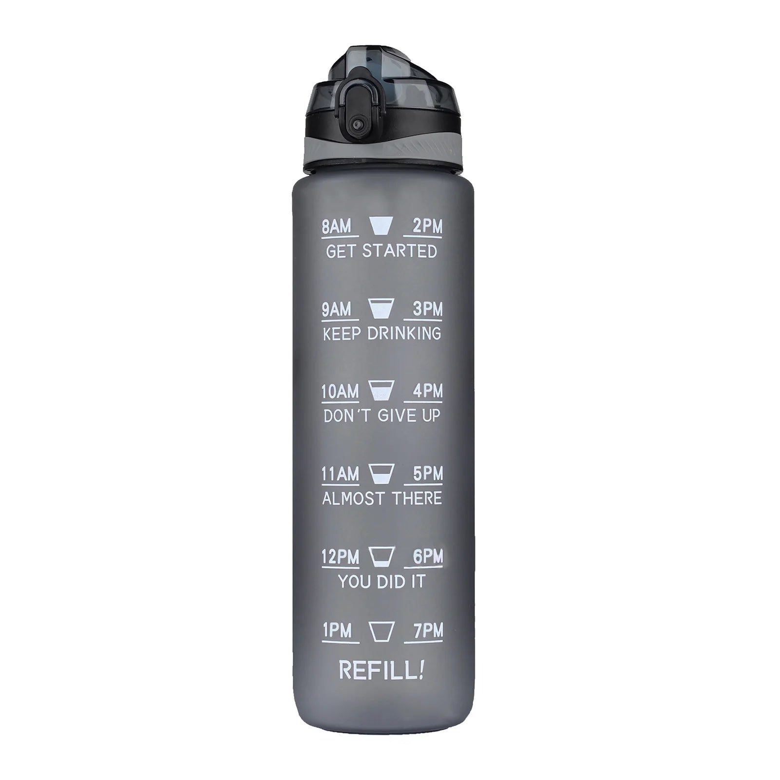 Motivational Tritan Water Bottle with Time Marker Leakproof Bottle for Fitness Sports Motivational Water Bottle with Time Marker Allinoneshop-24