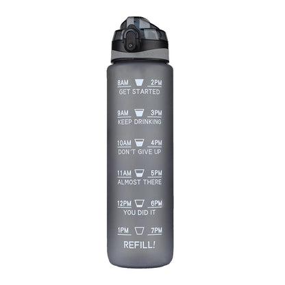 Motivational Tritan Water Bottle with Time Marker Leakproof Bottle for Fitness Sports Motivational Water Bottle with Time Marker Allinoneshop-24