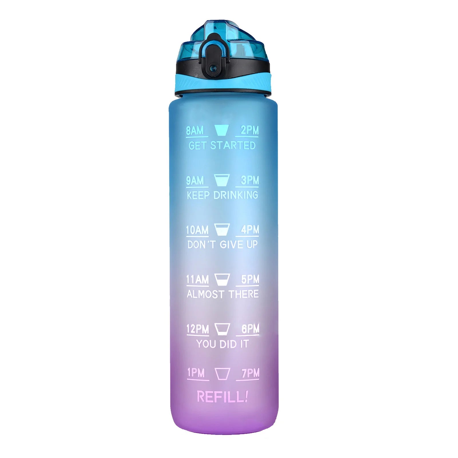 Motivational Tritan Water Bottle with Time Marker Leakproof Bottle for Fitness Sports Motivational Water Bottle with Time Marker Allinoneshop-24