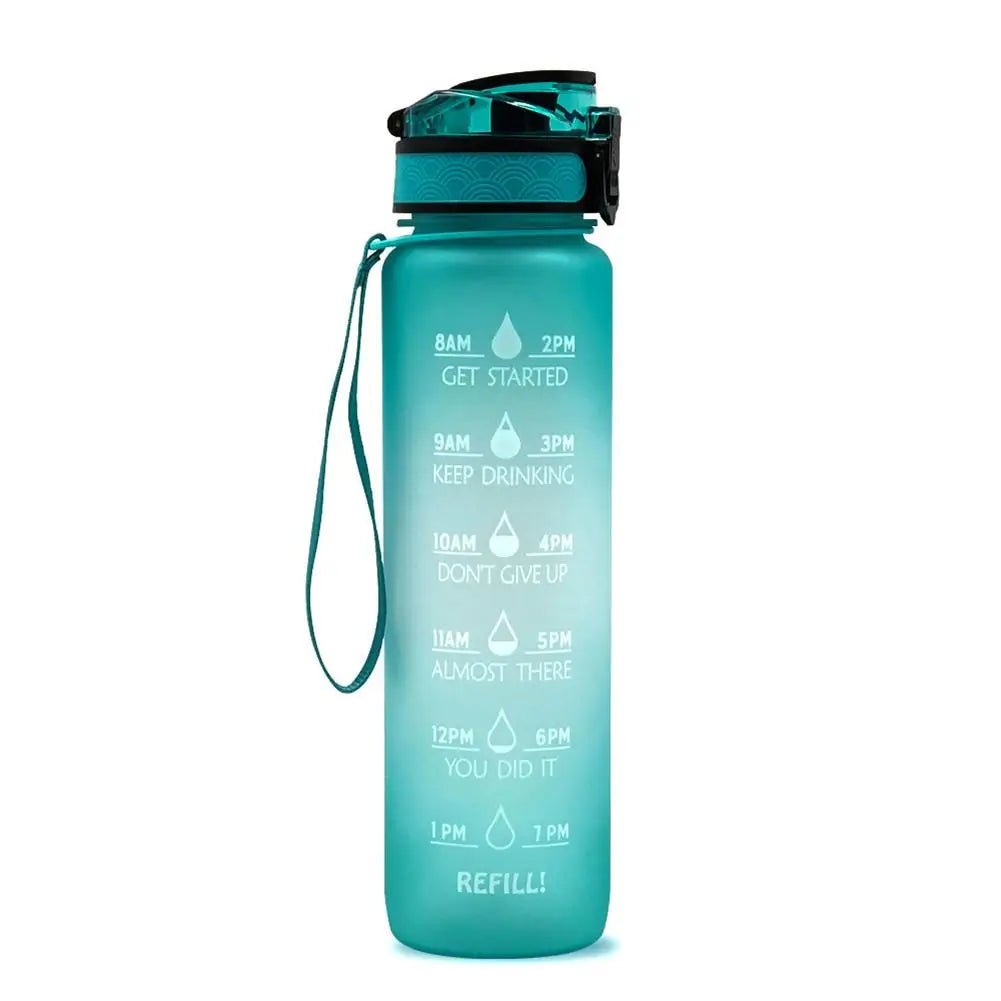 Motivational Tritan Water Bottle with Time Marker Leakproof Bottle for Fitness Sports Motivational Water Bottle with Time Marker Allinoneshop-24