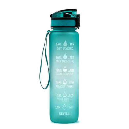 Motivational Tritan Water Bottle with Time Marker Leakproof Bottle for Fitness Sports Motivational Water Bottle with Time Marker Allinoneshop-24