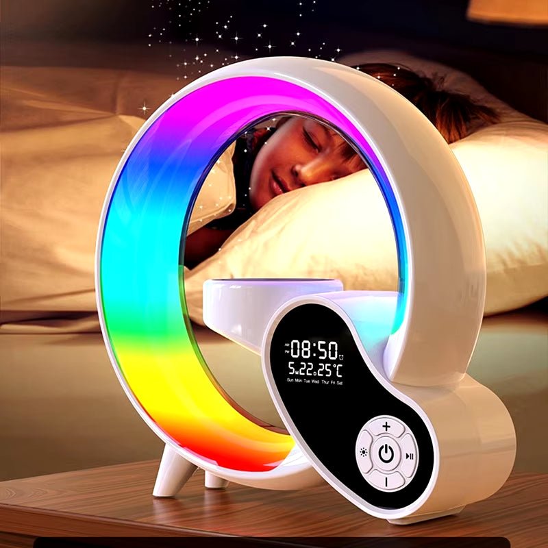 Multifunction Wireless Charger Pad Stand Speaker TF RGB Night Light Fast Charging Station for Iphone Xiaomi Huawei Allinoneshop-24