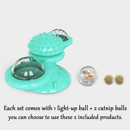 Multifunctional Cat Toy with Glowing Ball & Catnip, Suction Cup Design, Interactive Play & Teeth Massage Allinoneshop-24