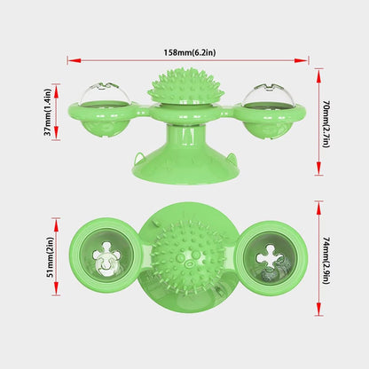 Multifunctional Cat Toy with Glowing Ball & Catnip, Suction Cup Design, Interactive Play & Teeth Massage Allinoneshop-24