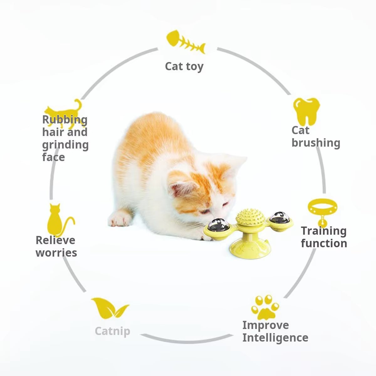 Multifunctional Cat Toy with Glowing Ball & Catnip, Suction Cup Design, Interactive Play & Teeth Massage Allinoneshop-24