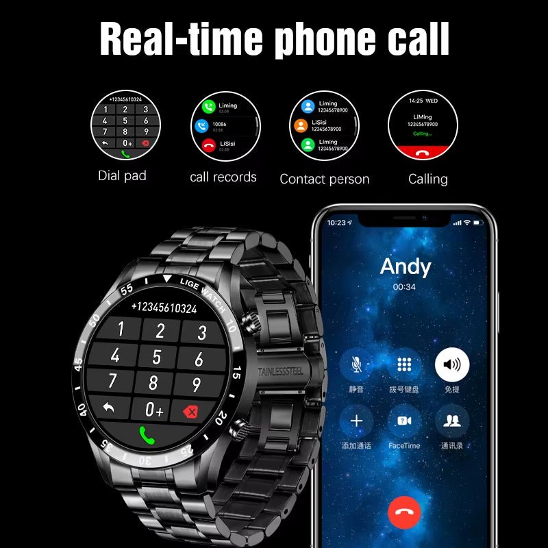 New Smart Watch Men Bluetooth Call Watch IP67 Waterproof Sports Fitness Bracelet for Android IOS Clock Men Smartwatch+Box Allinoneshop-24