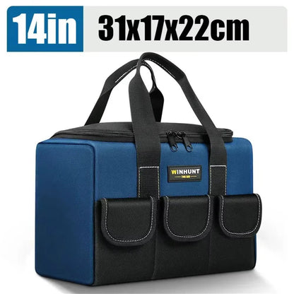 New Tool Bag with 30% More Capacity Waterproof Multi Pockets Tool Organizer Tool Pouch for Electrician Tools Allinoneshop-24