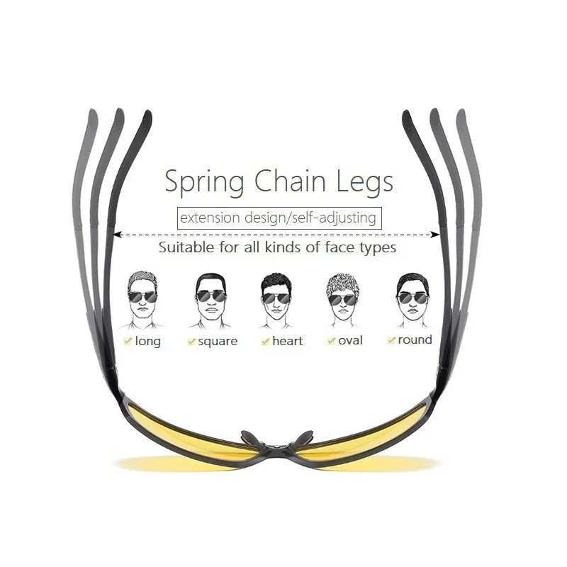 Night Vision Glasses Men Aluminium Magnesium Frame Polarized Night Vision Goggles for Car Driving anti Glare Glasses 2179 Allinoneshop-24