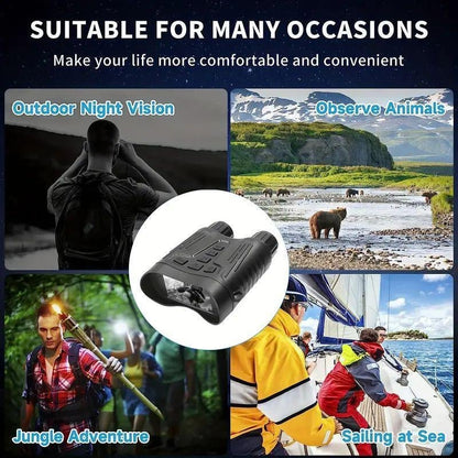 Night Vision Goggles with 32GB Card, 8X Digital Zoom Binoculars for Day & Night Use, Survival Telescopes, Waterproof Outdoor Camping & Hiking Equipment for Gifts, Travel Accessory Allinoneshop-24