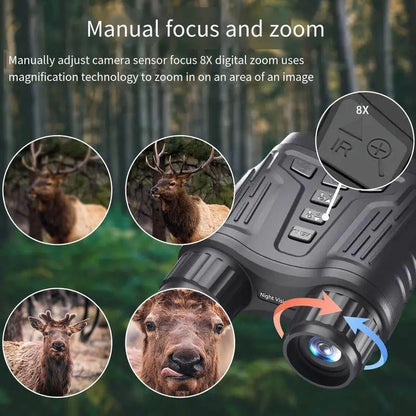 Night Vision Goggles with 32GB Card, 8X Digital Zoom Binoculars for Day & Night Use, Survival Telescopes, Waterproof Outdoor Camping & Hiking Equipment for Gifts, Travel Accessory Allinoneshop-24